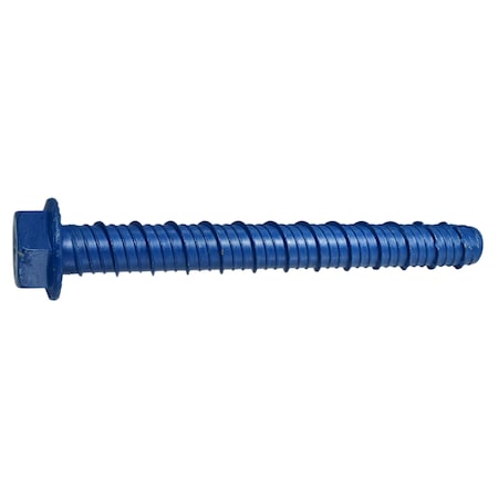 Torquemaster Masonry Screw, 5/8" Dia., Hex, 6 in L, Steel Blue Ruspert, 10 PK 53257